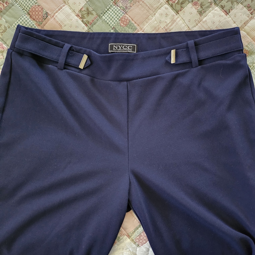 NYCC Navy Blue Dress Pants - Straight Leg Pull On - Picture 1 of 8